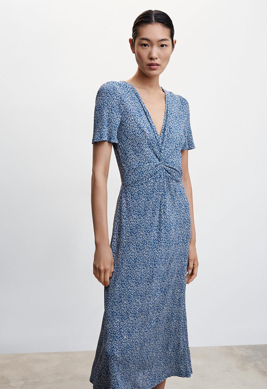 MANGO - Dress poma - mid blue