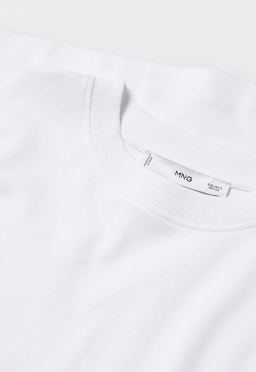 MANGO - T-shirt sita - white