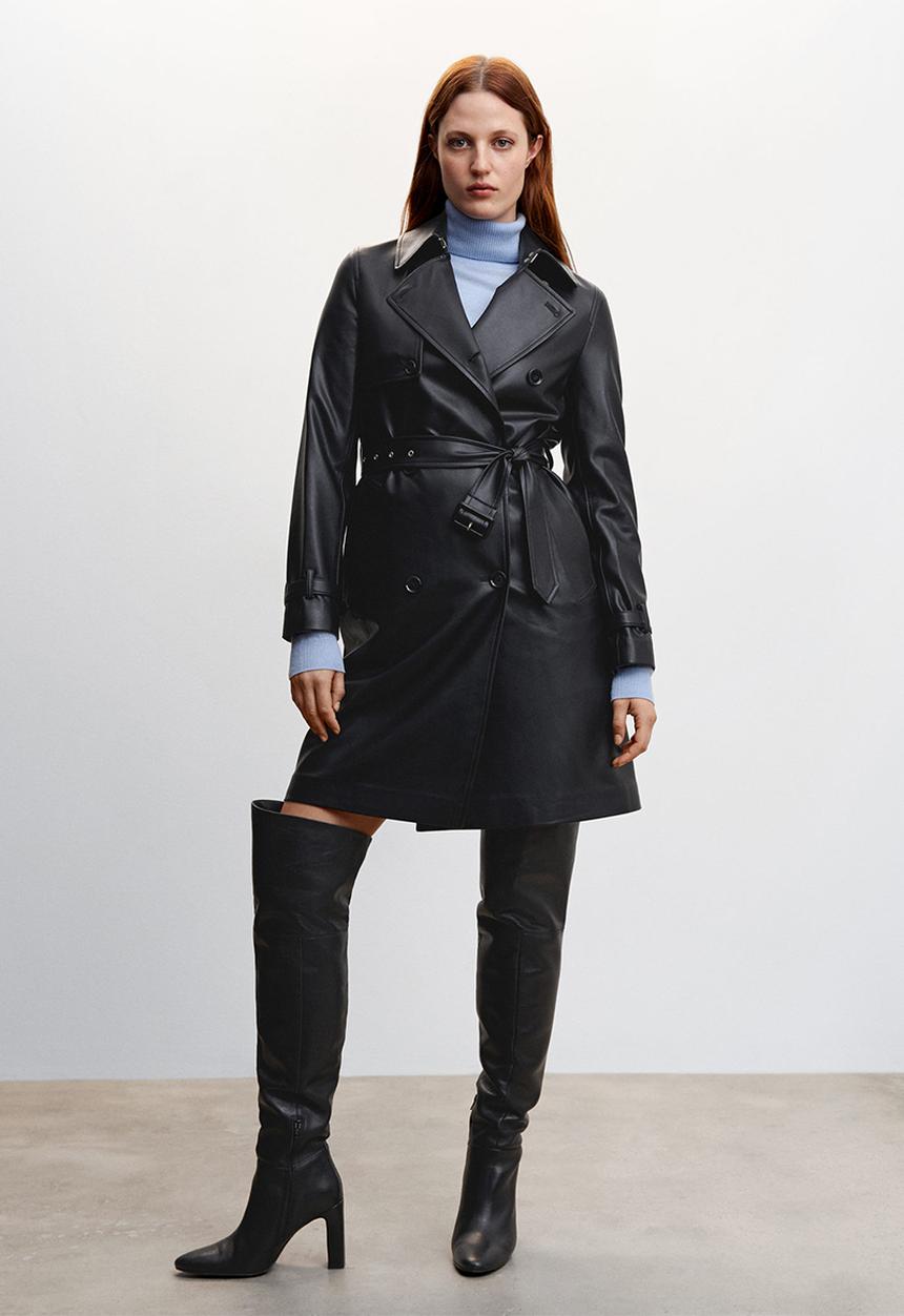 MANGO - Trench coat polanapu - black