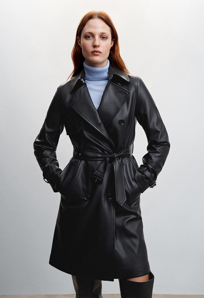 MANGO - Trench coat polanapu - black