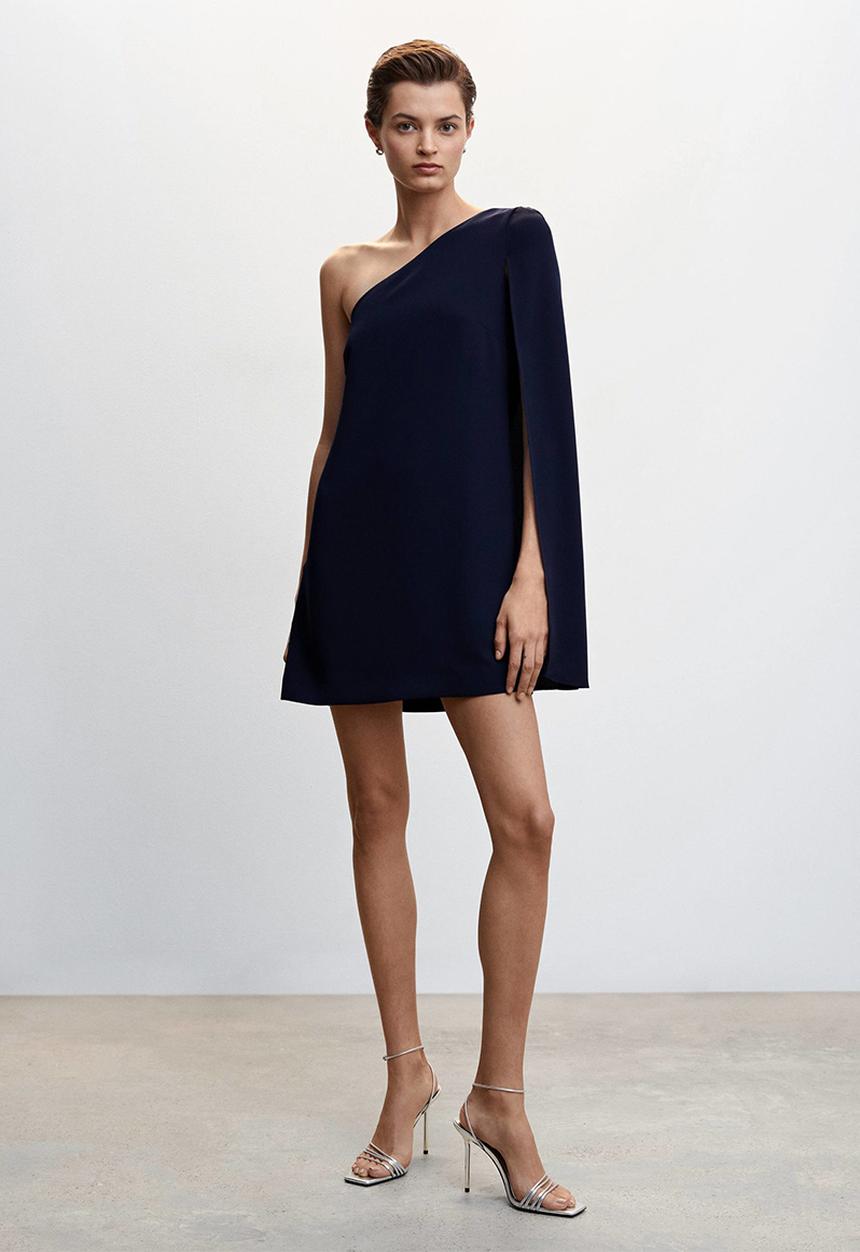MANGO - Dress lemon - dark blue