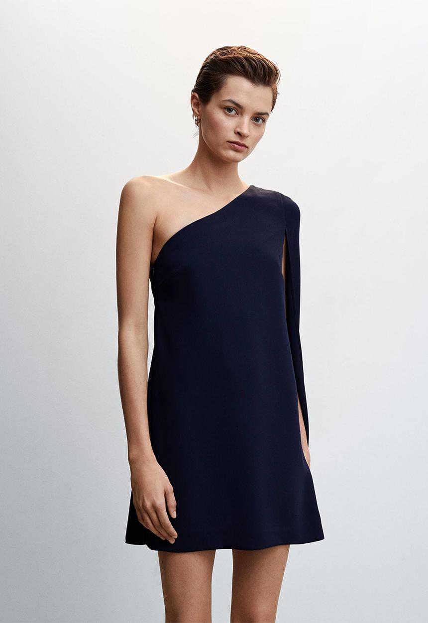 MANGO - Dress lemon - dark blue