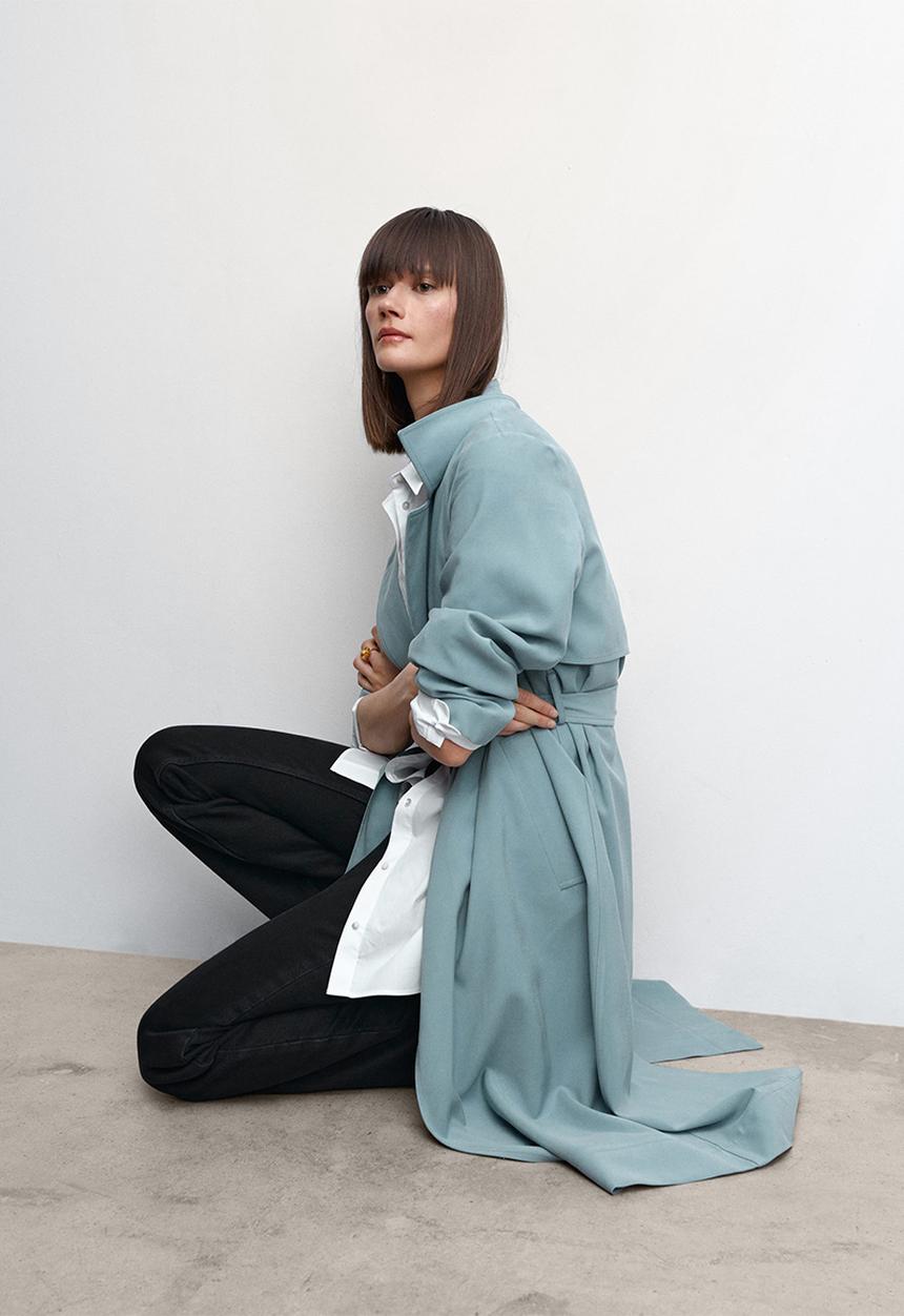 MANGO - Trench coat taxi - medium blue