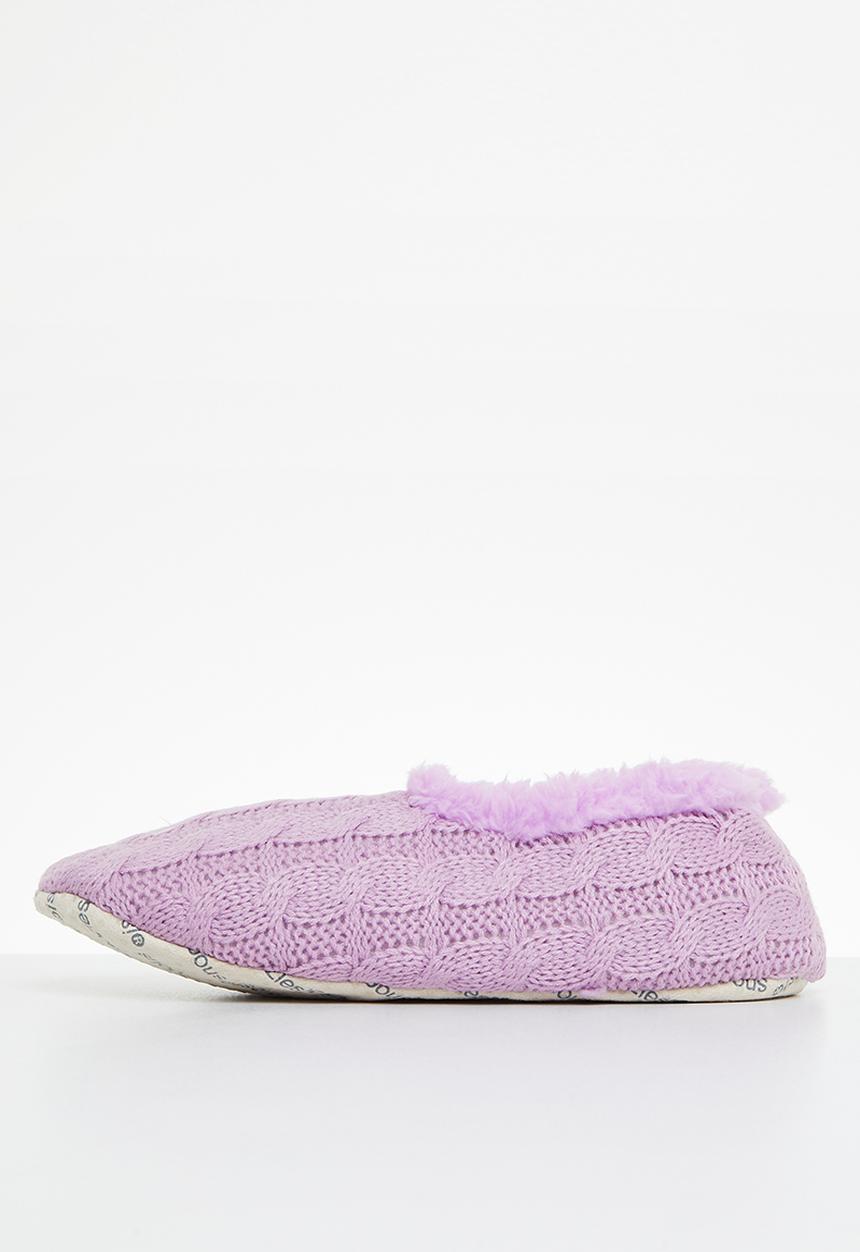 snoozies!® - Keep me in stitches slipper - mauve