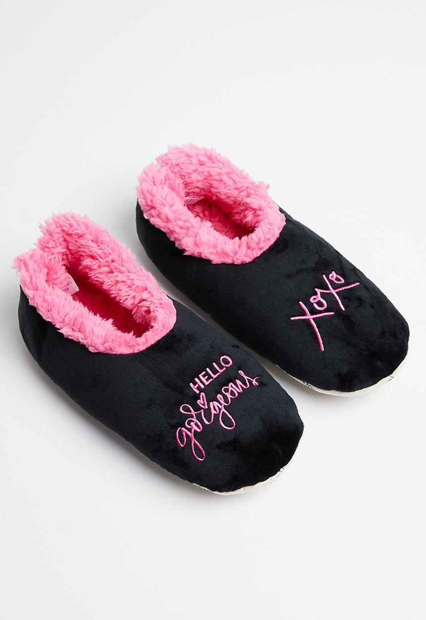 snoozies!® - Hello gorgeous slipper - black