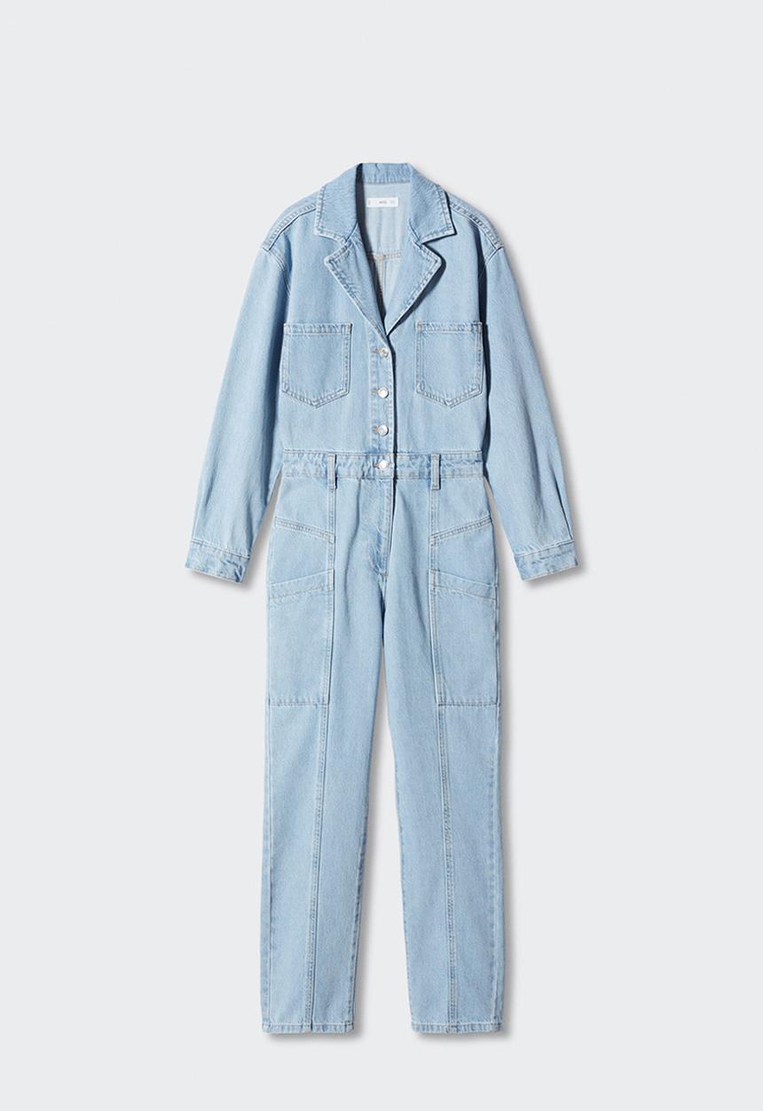 MANGO - One-piece suit susan - open blue