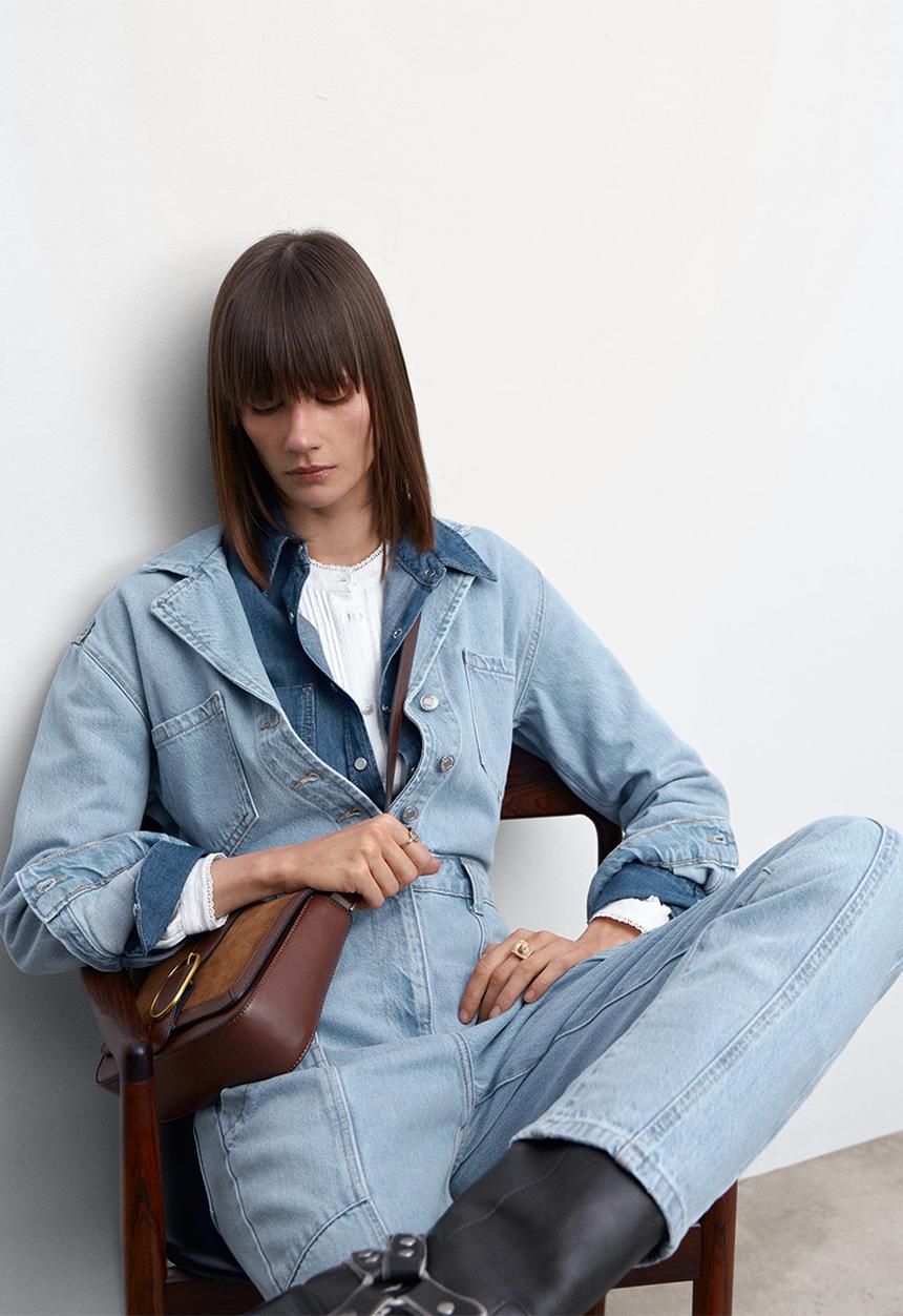 MANGO - One-piece suit susan - open blue