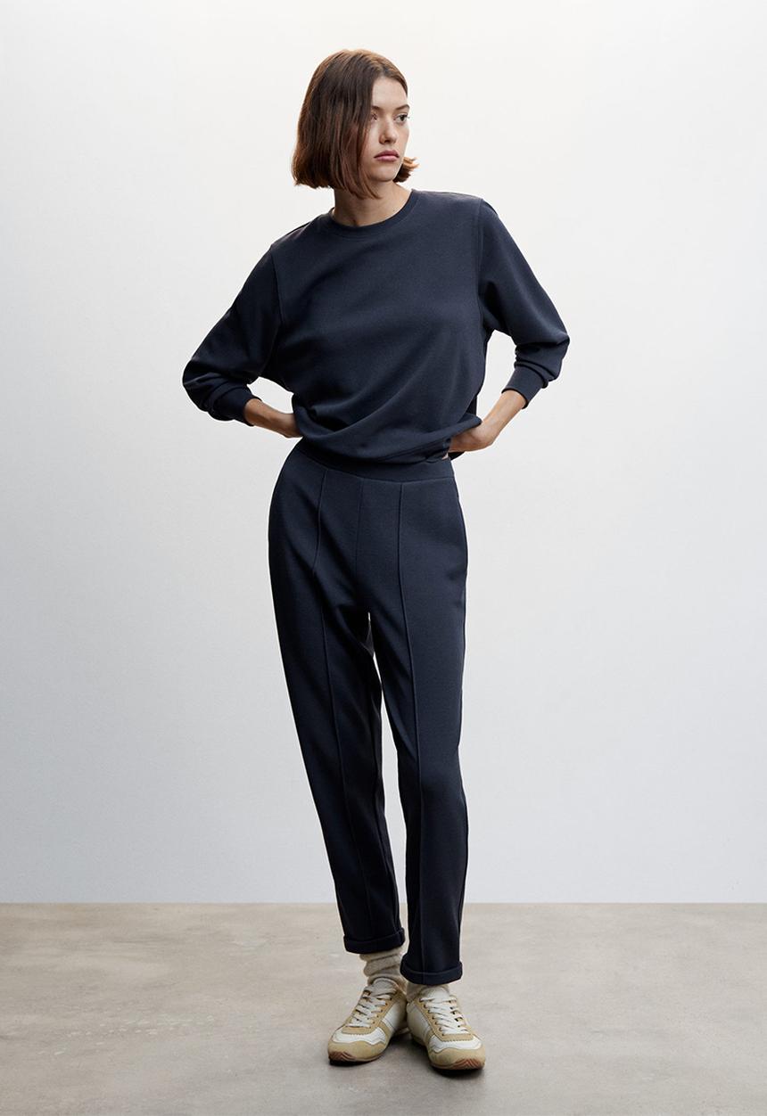 MANGO - Sweatshirt pique - navy