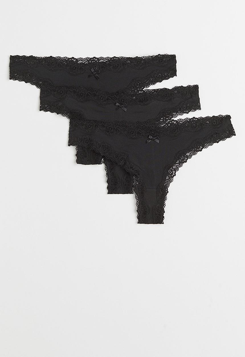 H&M - 3-Pack brazilian briefs - black