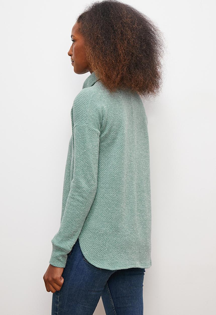 edit - Slouchy cowl tunic - sage