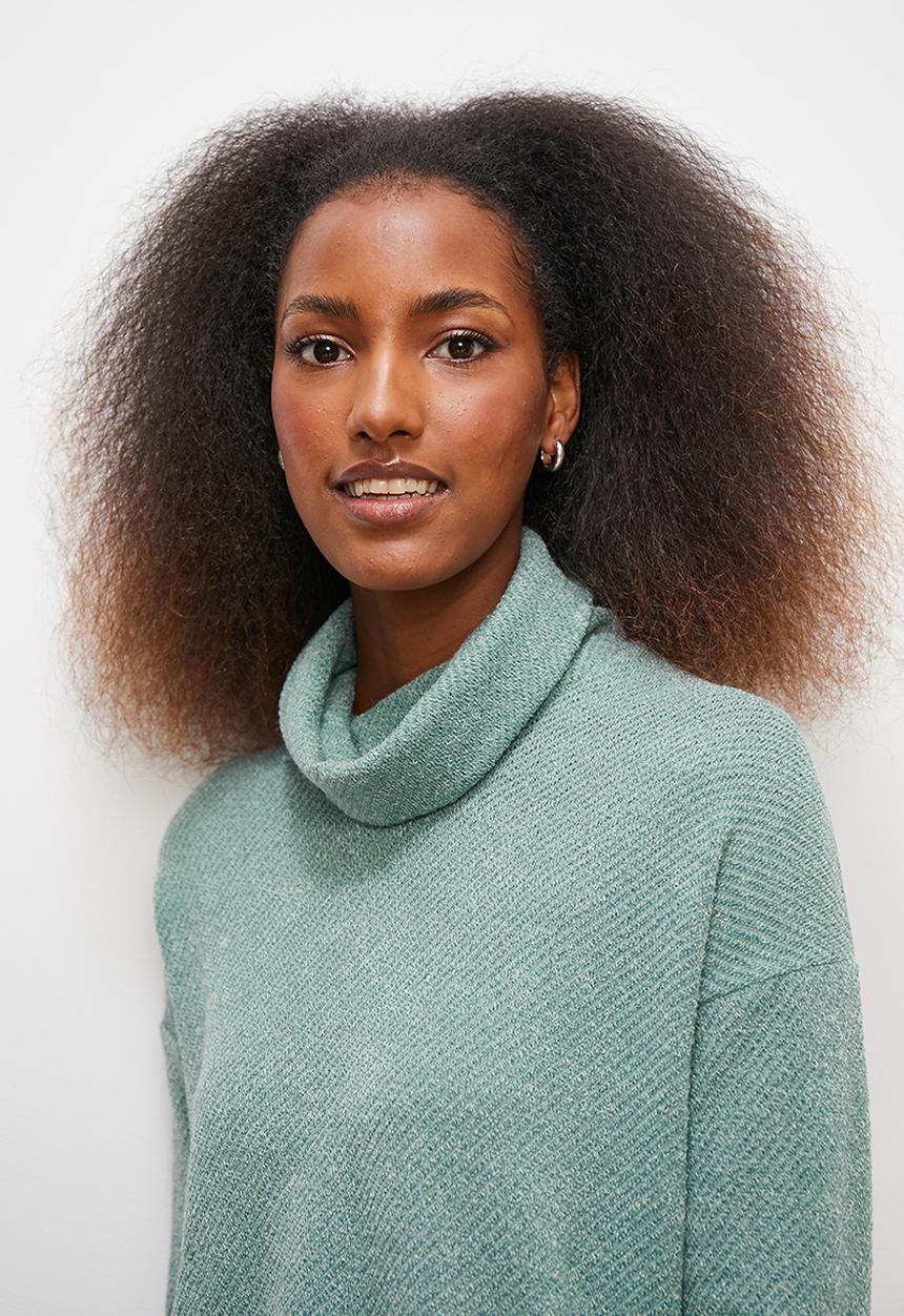 edit - Slouchy cowl tunic - sage