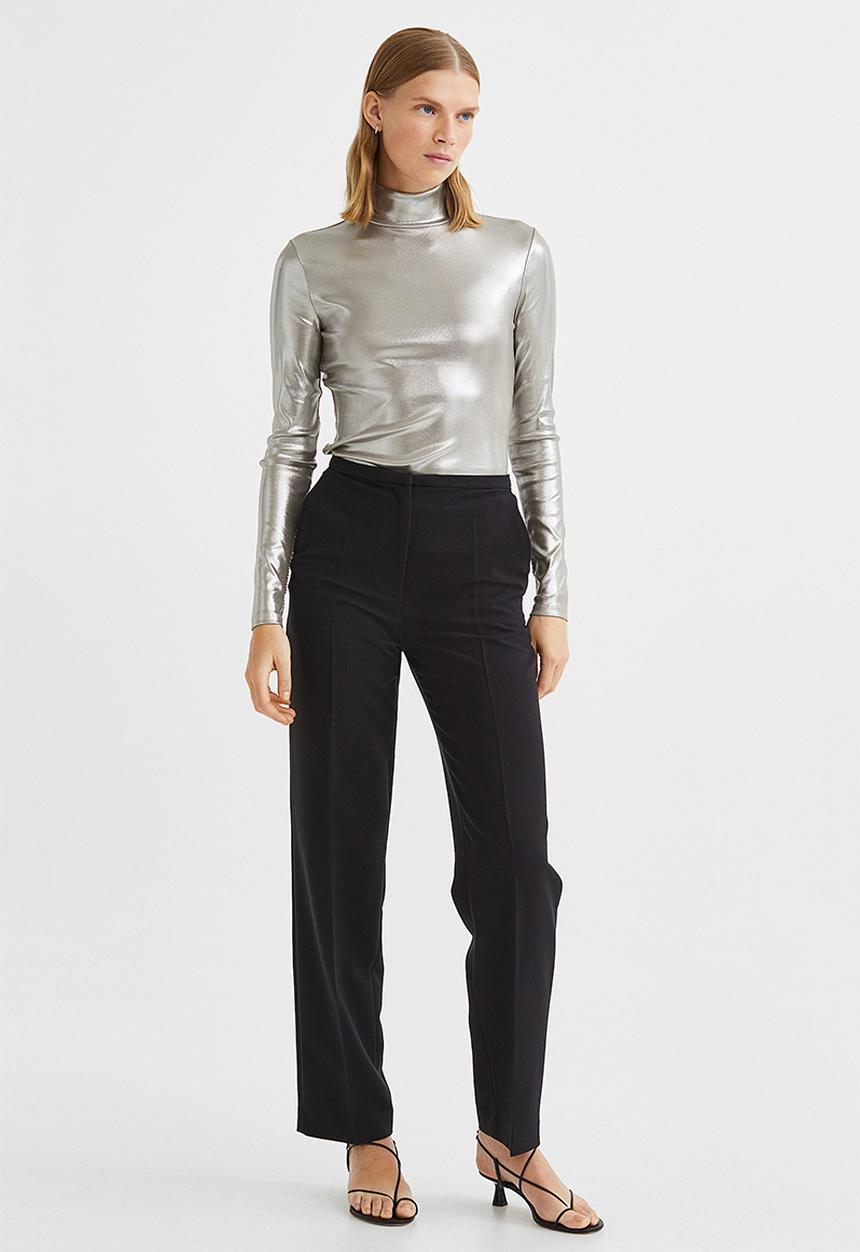 H&M - Polo-neck top - silver-coloured