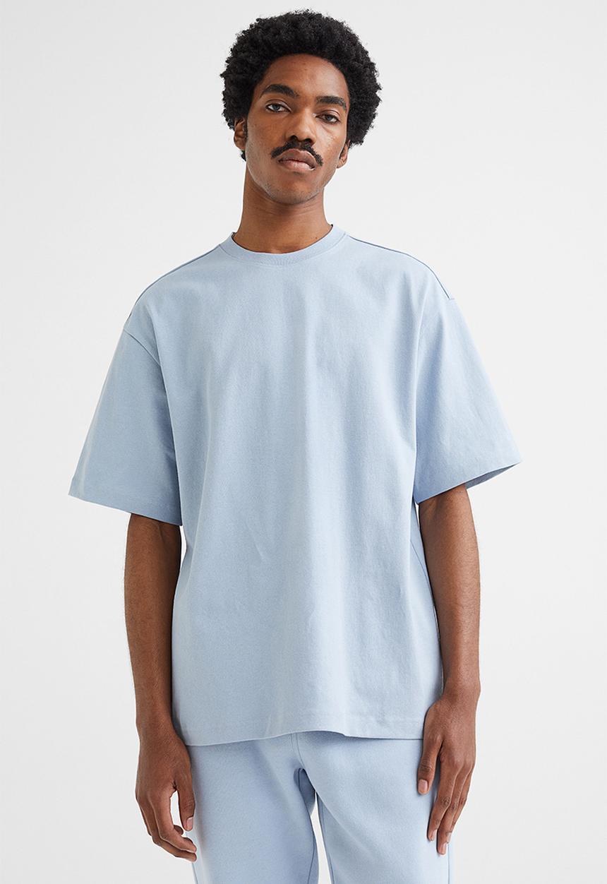 H&M - Relaxed fit T-shirt - light blue