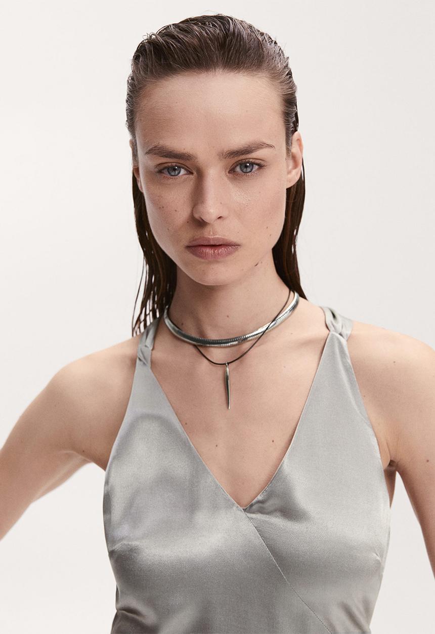 MANGO - Dress ale - open grey
