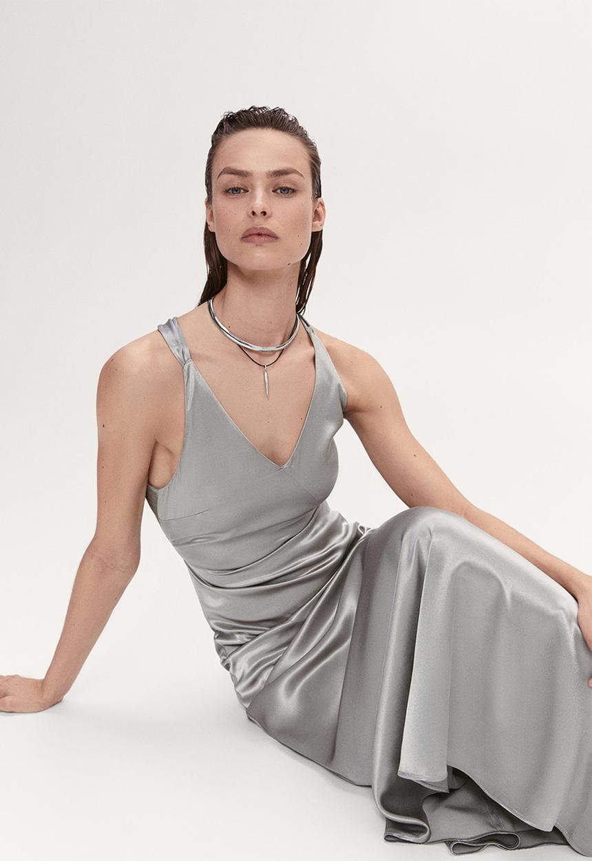 MANGO - Dress ale - open grey