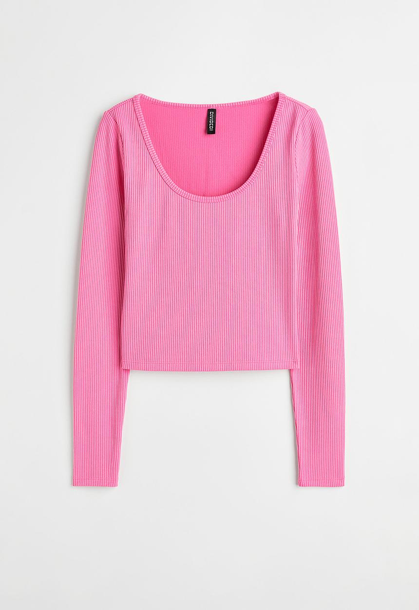 H&M - Ribbed jersey top - pink