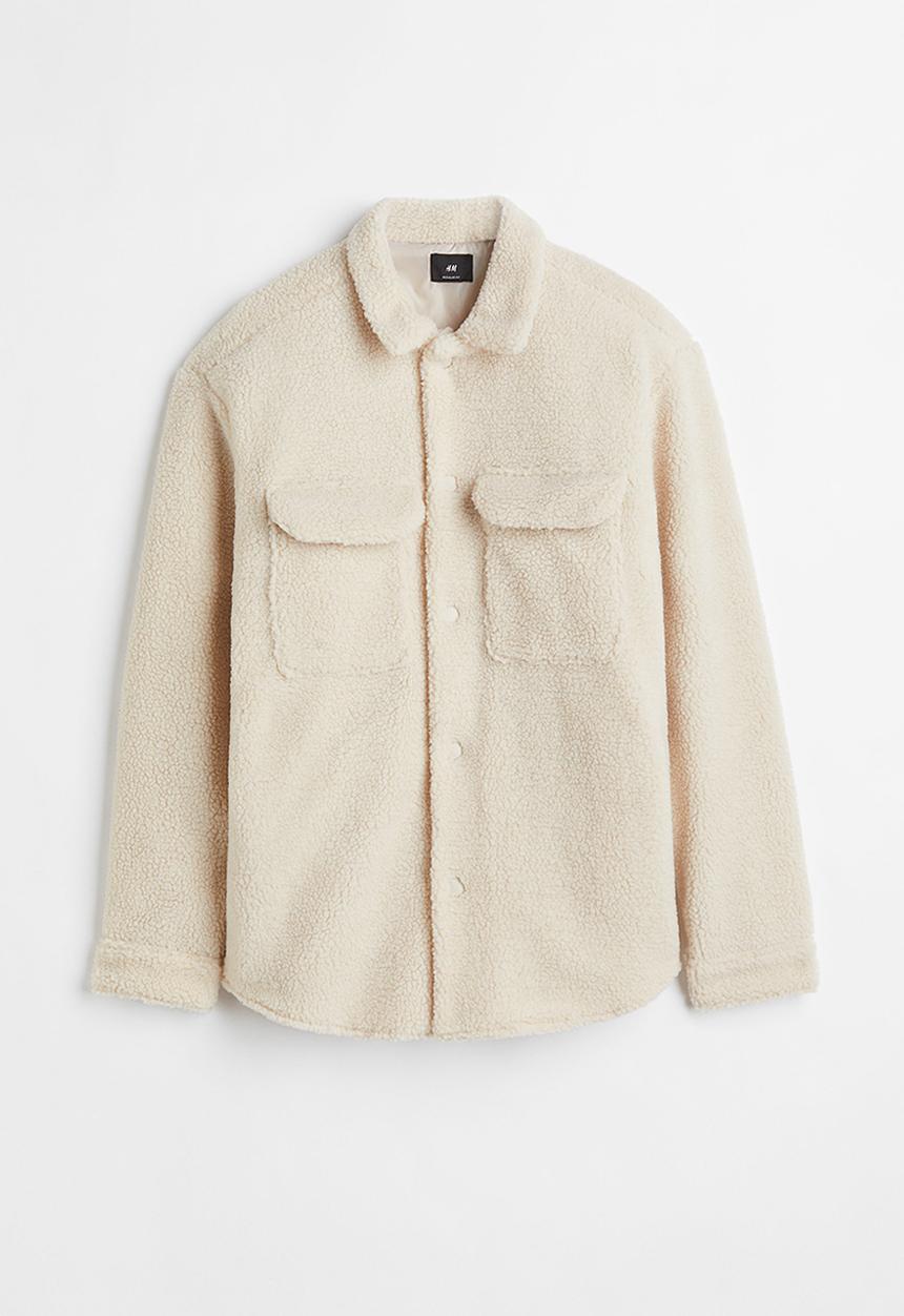 H&M - Relaxed fit teddy overshirt - cream