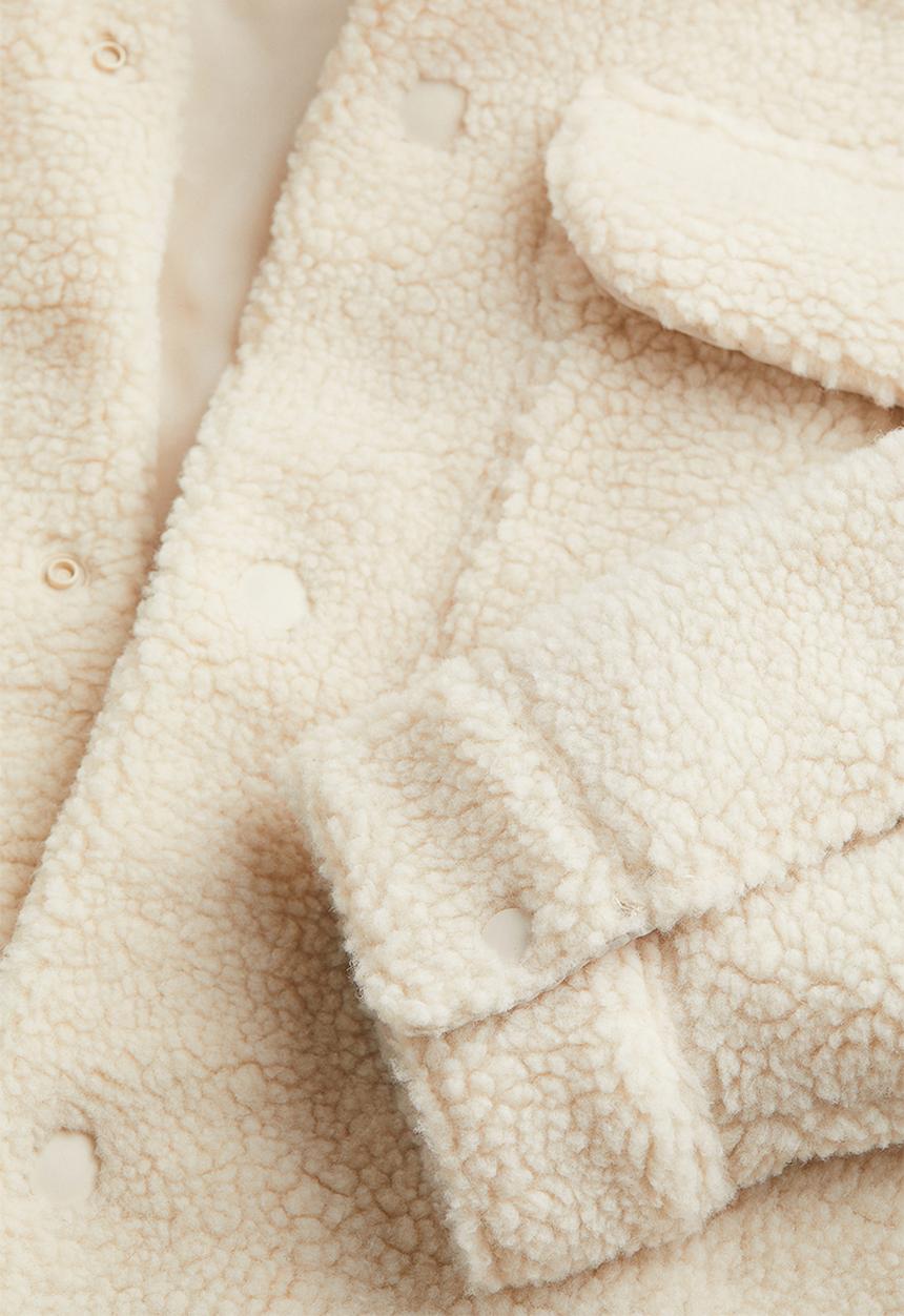 H&M - Relaxed fit teddy overshirt - cream