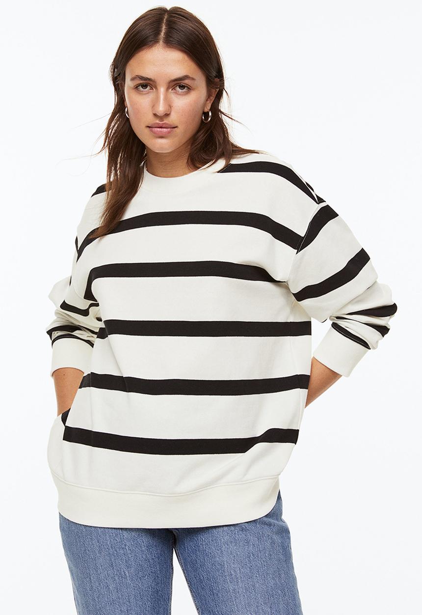 H&M - Sweatshirt - white/striped