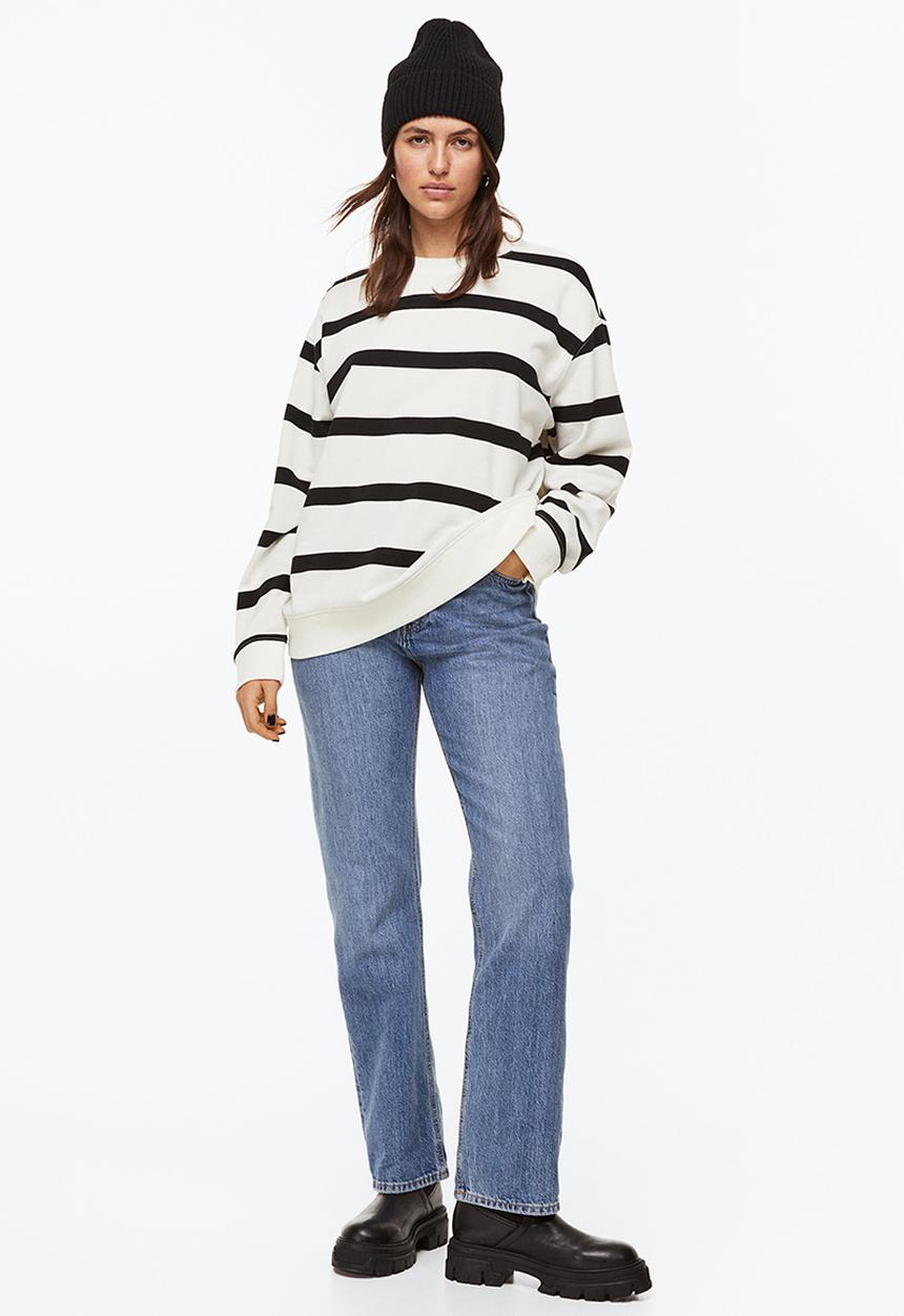 H&M - Sweatshirt - white/striped