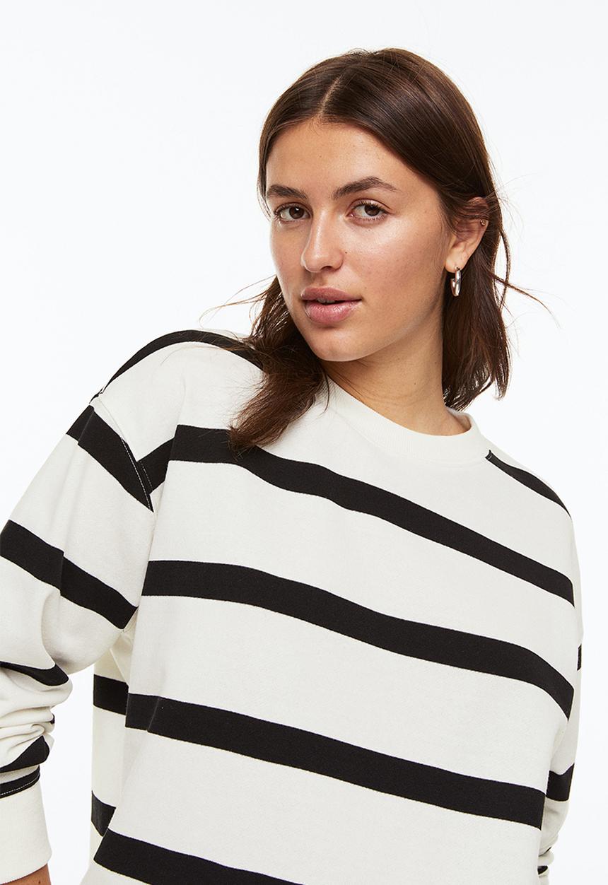 H&M - Sweatshirt - white/striped