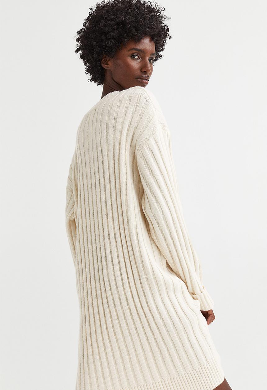 H&M - Rib-knit dress - cream