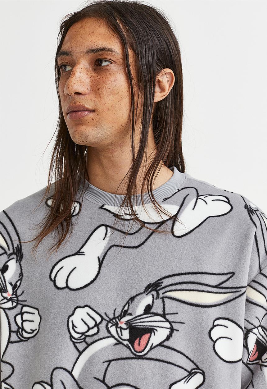 H&M - Relaxed fit sweatshirt - grey/looney tunes