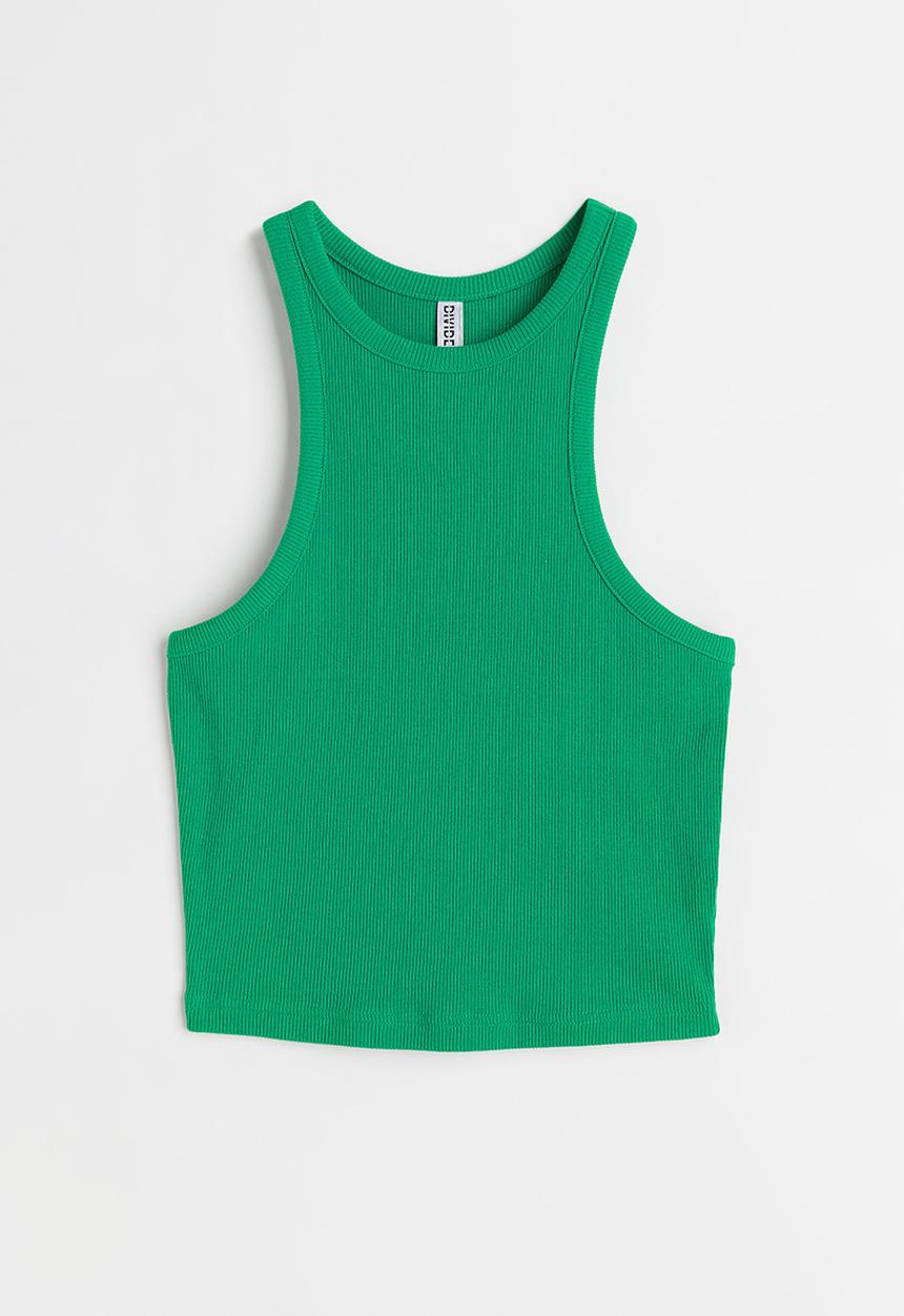 H&M - Ribbed vest top - green