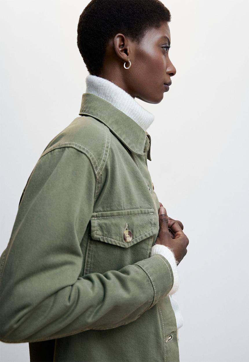 MANGO - Overshirt lily - beige/khaki