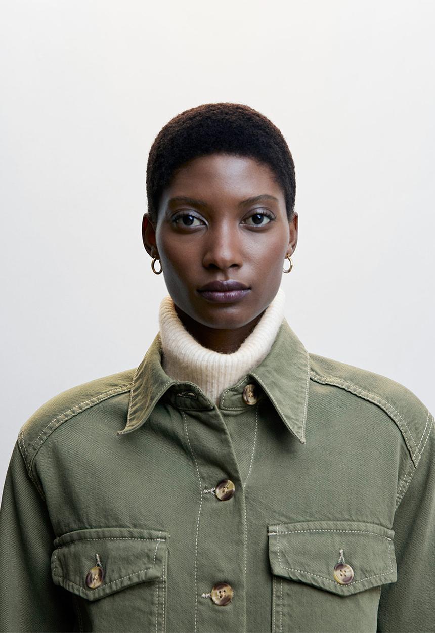 MANGO - Overshirt lily - beige/khaki