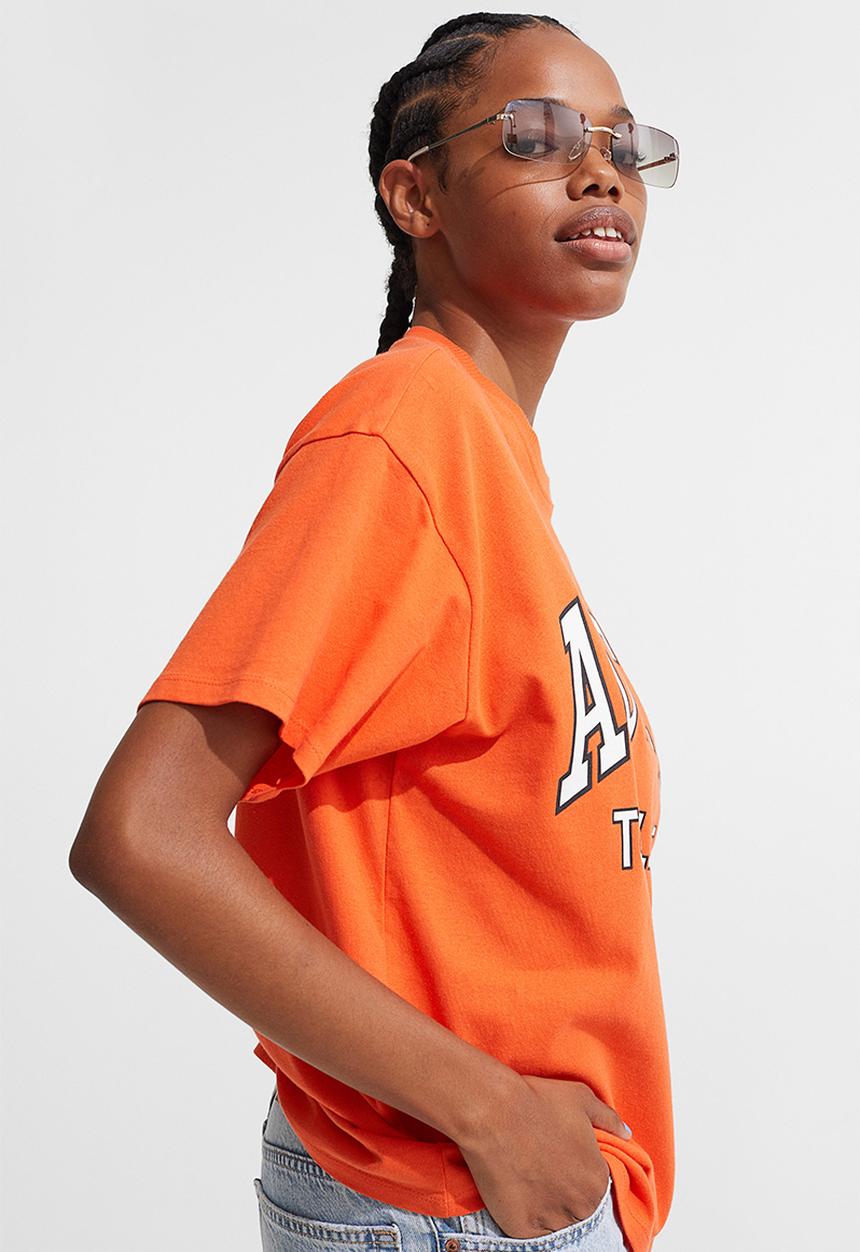 H&M - Printed T-shirt - orange/austin