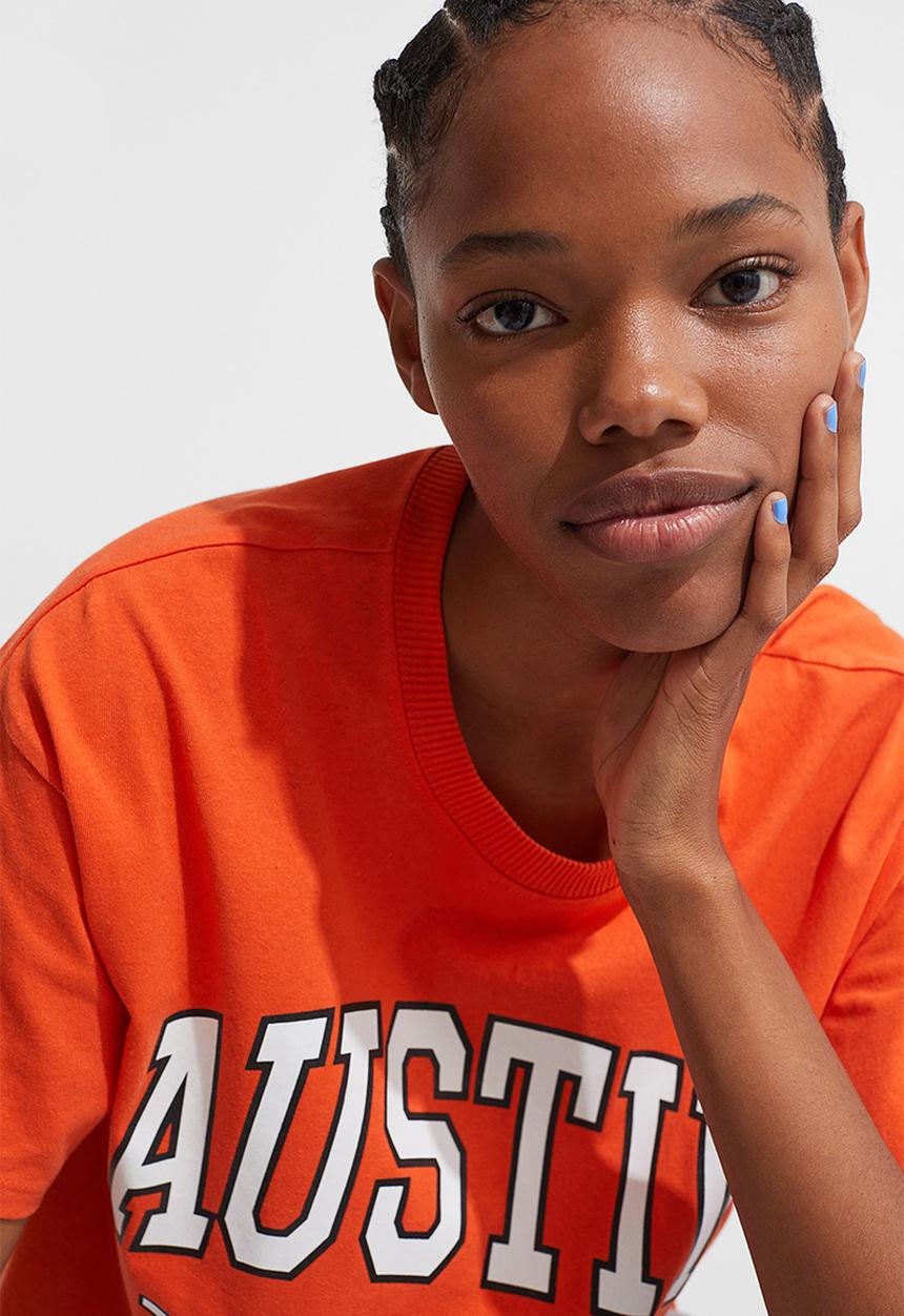 H&M - Printed T-shirt - orange/austin