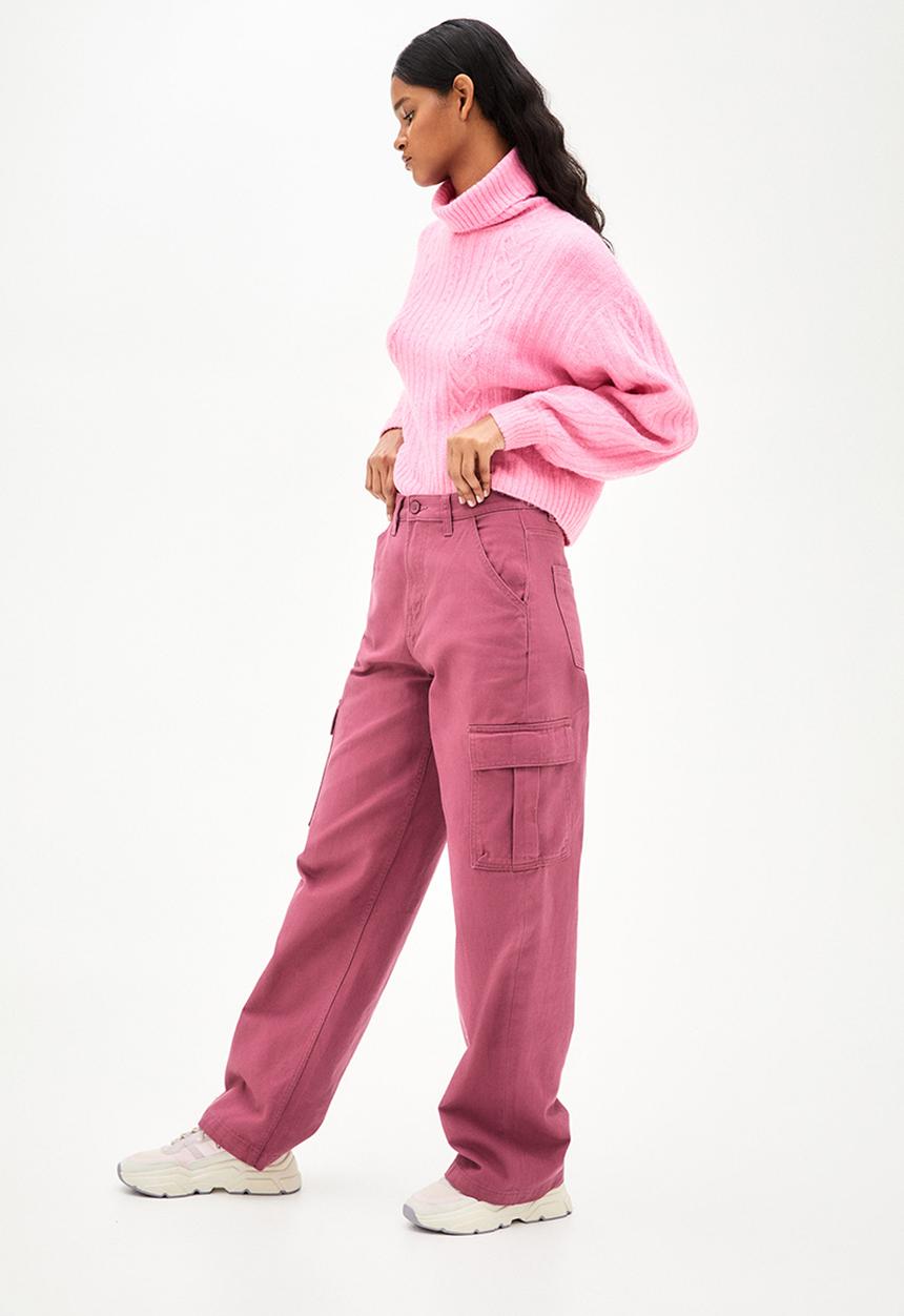 H&M - 90s baggy high waist jeans - dark pink