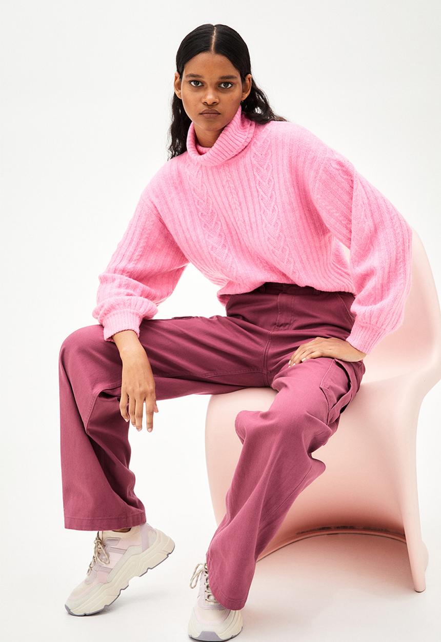 H&M - 90s baggy high waist jeans - dark pink