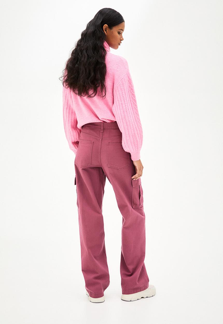 H&M - 90s baggy high waist jeans - dark pink