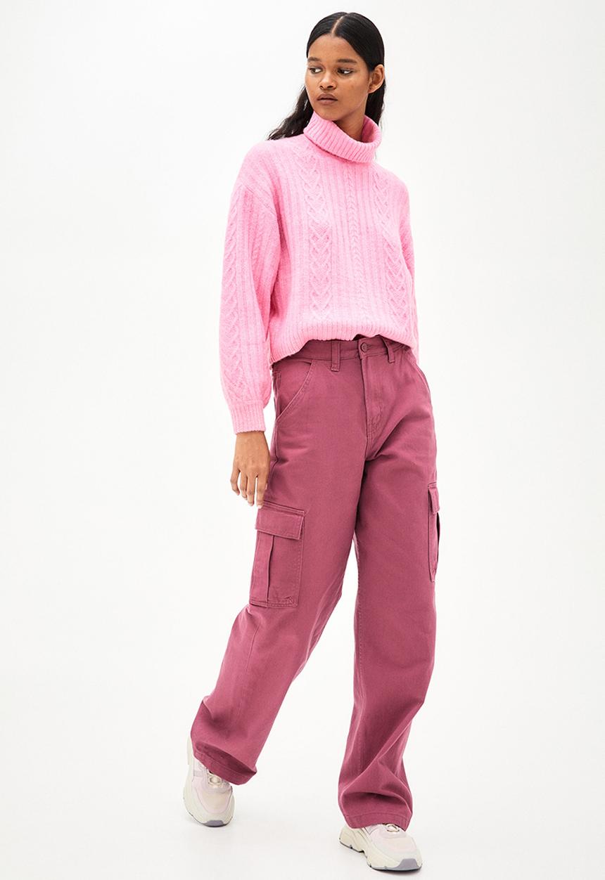 H&M - 90s baggy high waist jeans - dark pink