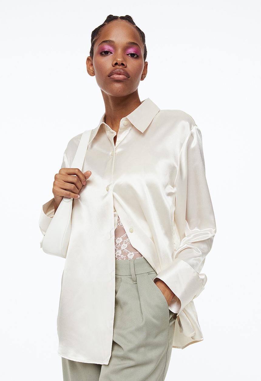H&M - Satin shirt - white