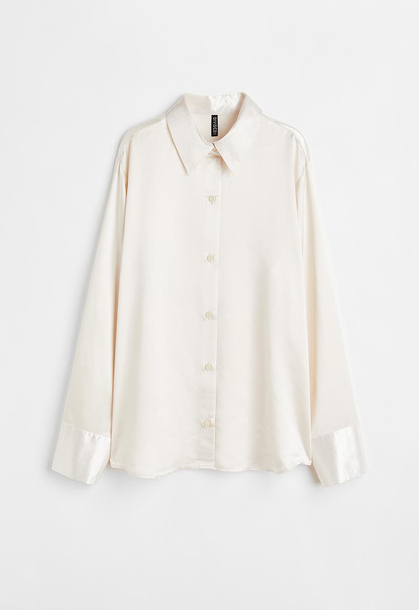 H&M - Satin shirt - white