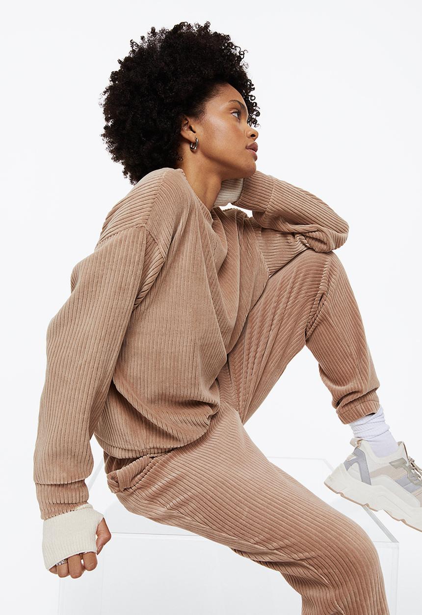 H&M - Velour joggers - beige