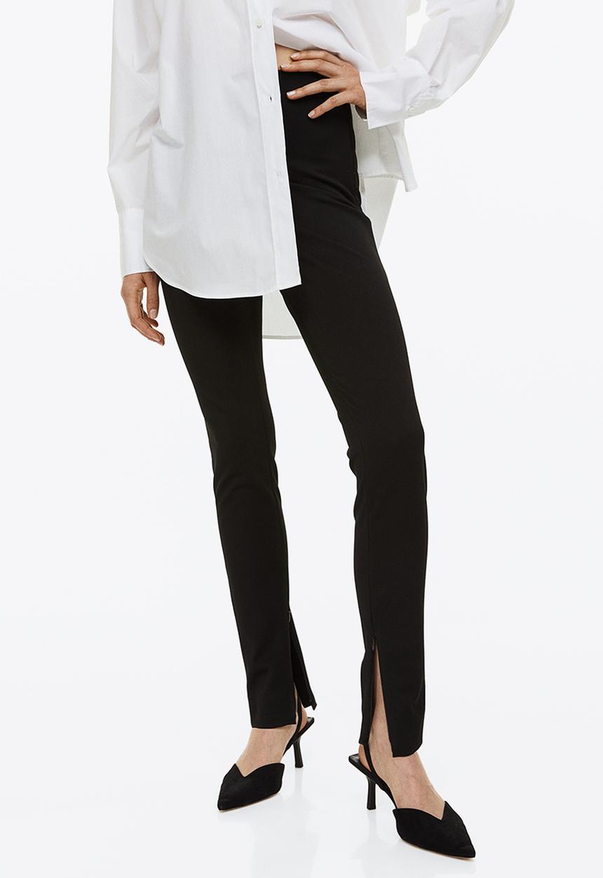 H&M - Zip-hem trousers - black
