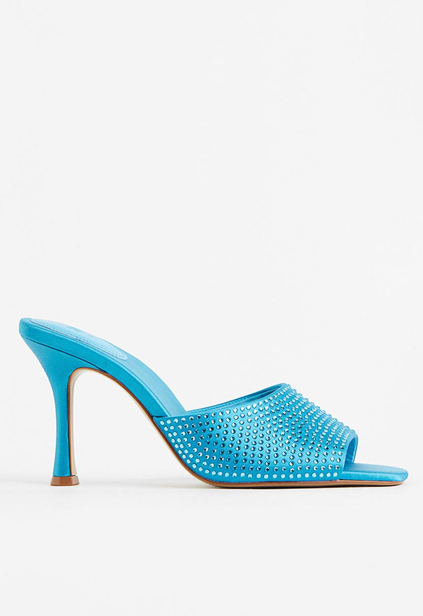 H&M - Rhinestone-embellished mules - turquoise