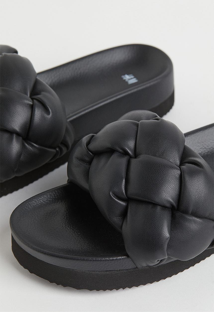 H&M - Braided slides - black