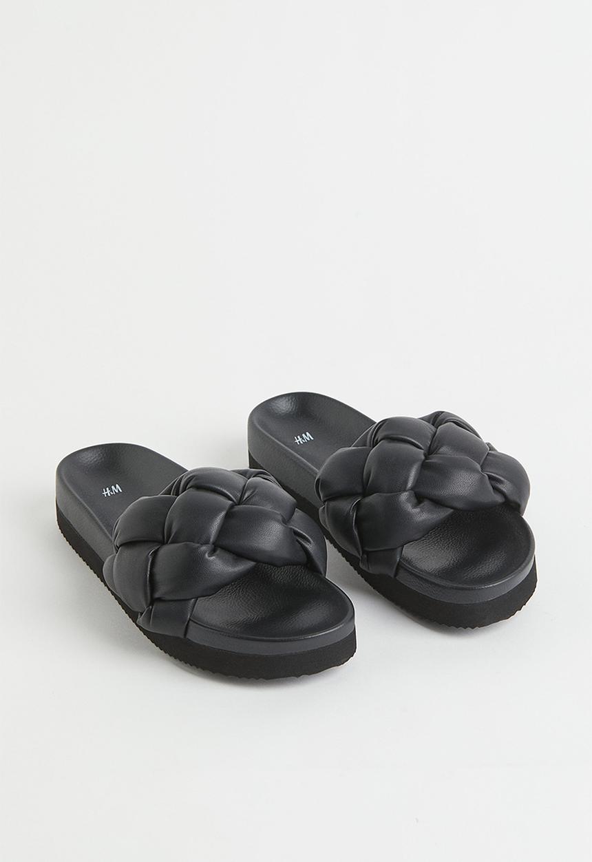 H&M - Braided slides - black