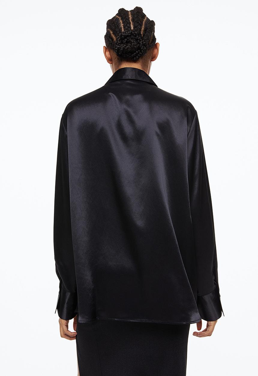 H&M - Satin shirt - black