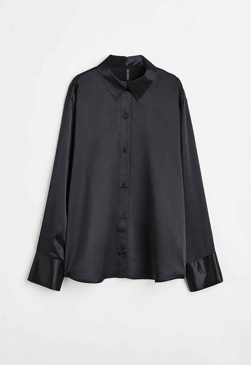 H&M - Satin shirt - black