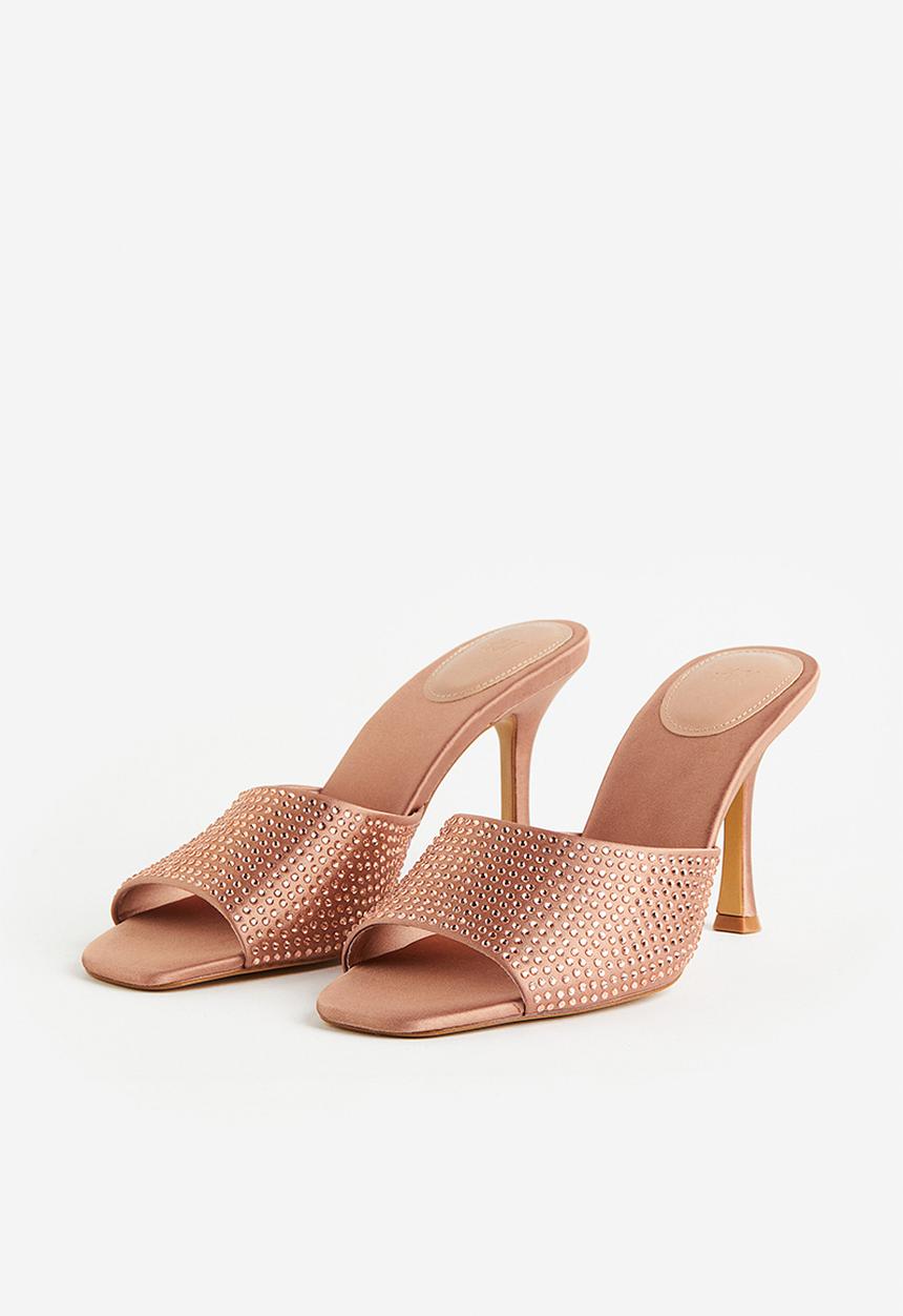 H&M - Rhinestone-embellished mules - beige