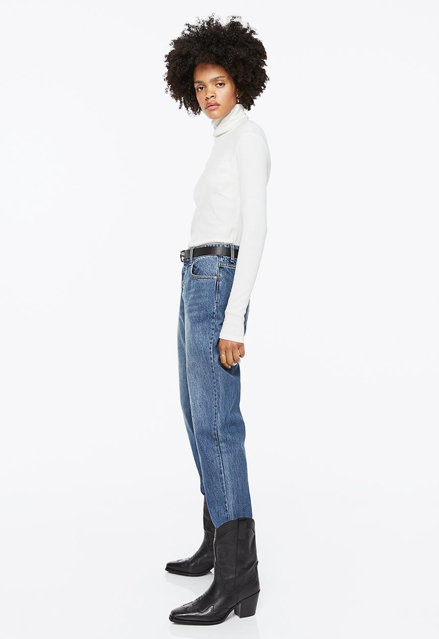 H&M - Tapered high ankle jeans - denim blue
