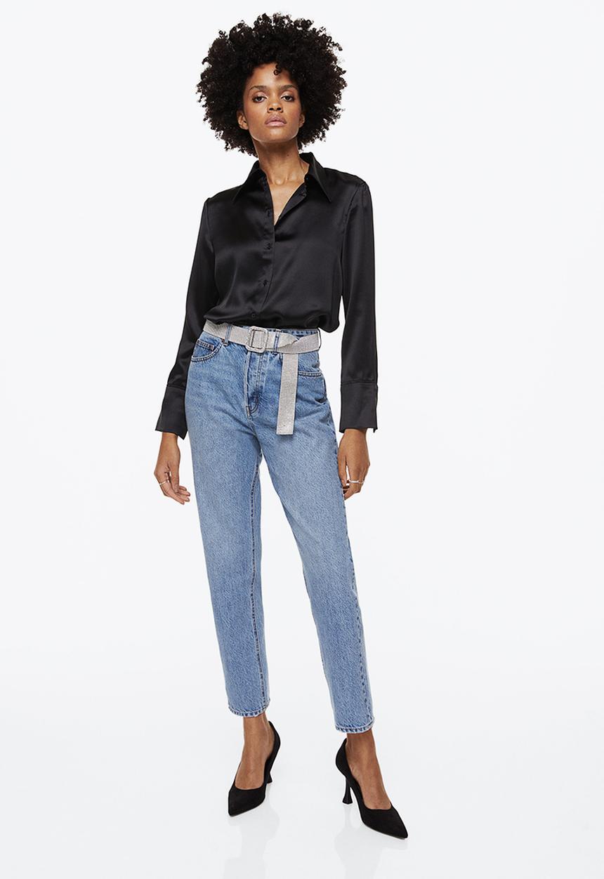 H&M - Tapered high ankle jeans - light denim blue