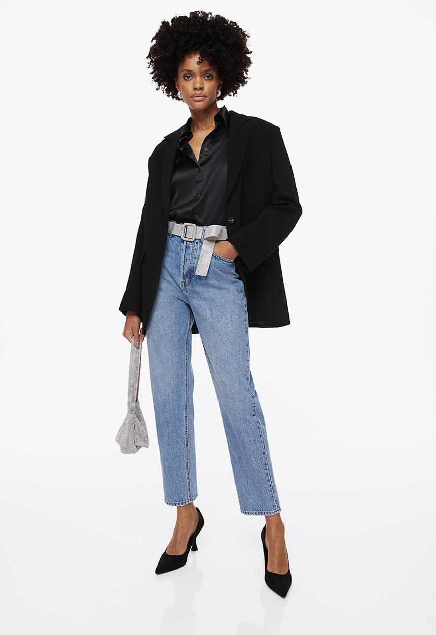 H&M - Tapered high ankle jeans - light denim blue