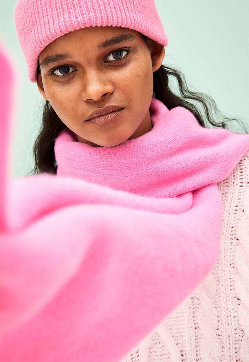 H&M - Fine-knit scarf - pink